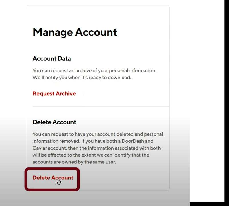 como desactivar mi cuenta de doordash paso 4