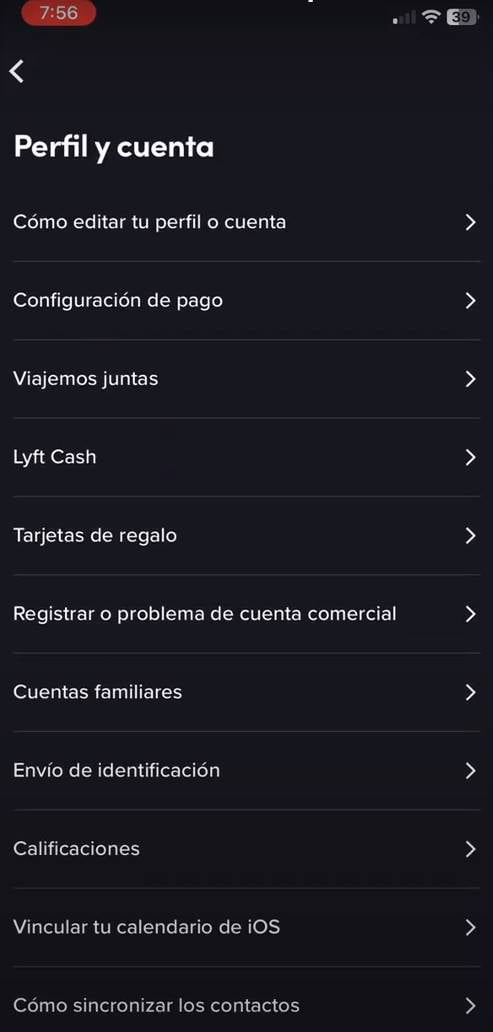 como borrar mi cuenta de lyft paso 3